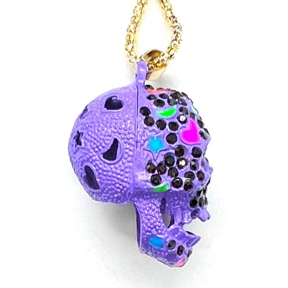 Purple Colorful SKULL Pendant Necklace - Picture 3 of 3
